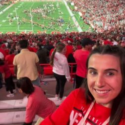 student at American football game